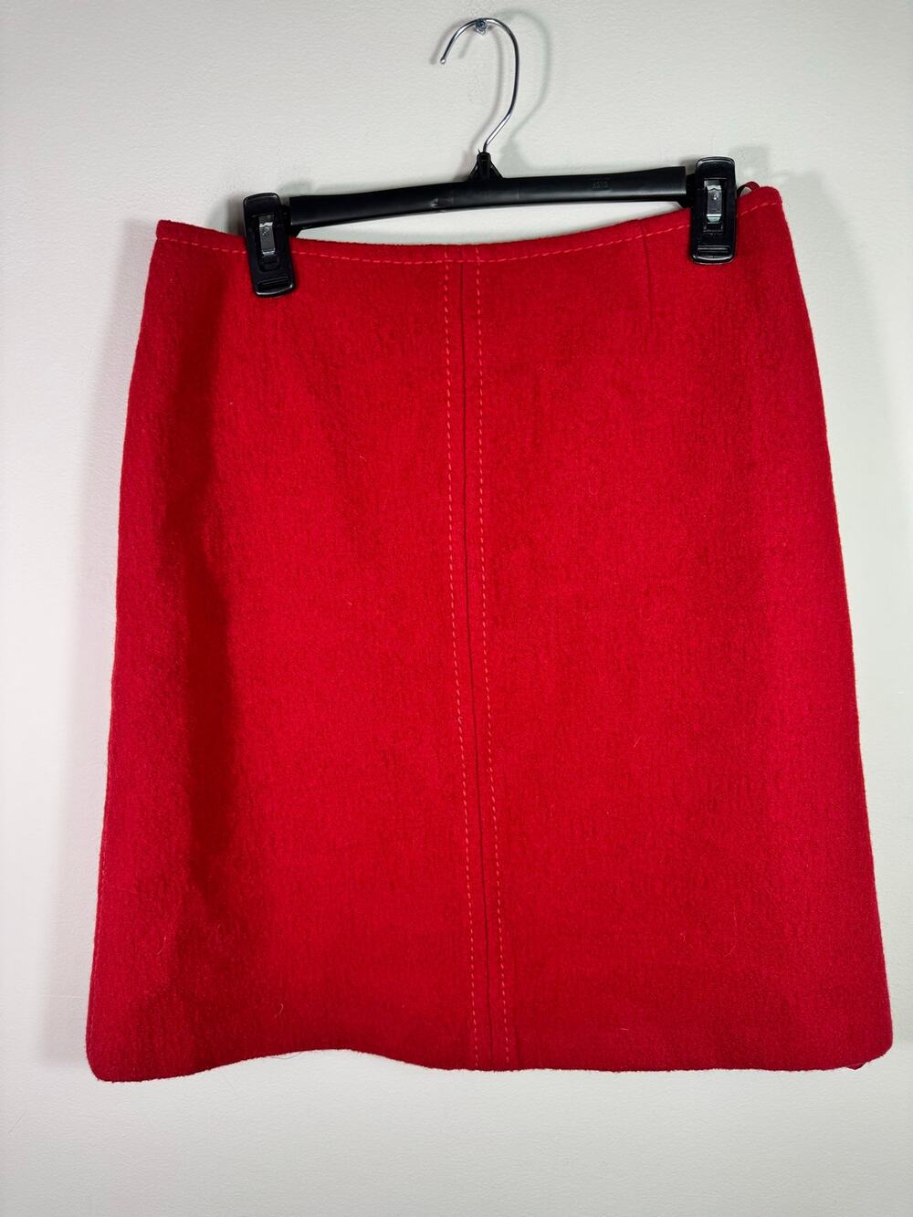 Weekend Max Mara Red Pencil Skirt Wool 100% Lambswool